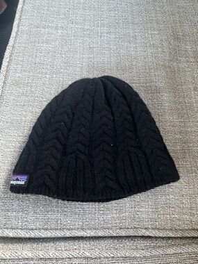 Patagonia Black Cable Knit Beanie